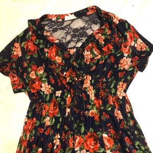 Deep V floral shirt